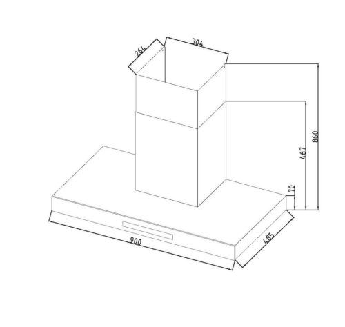 Davoline - Páraelszívó RAVEN PRO BLACK 90 cm fekete