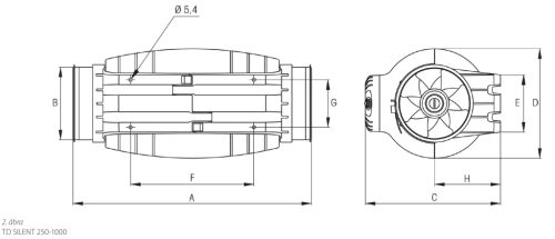 Soler & Palau TD-800/200 SILENT 3V hangcsillapított félradiális csőventilátor