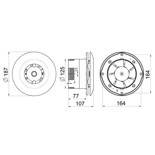 Awenta Orbit WXO125 kisventilátor, alap tíus