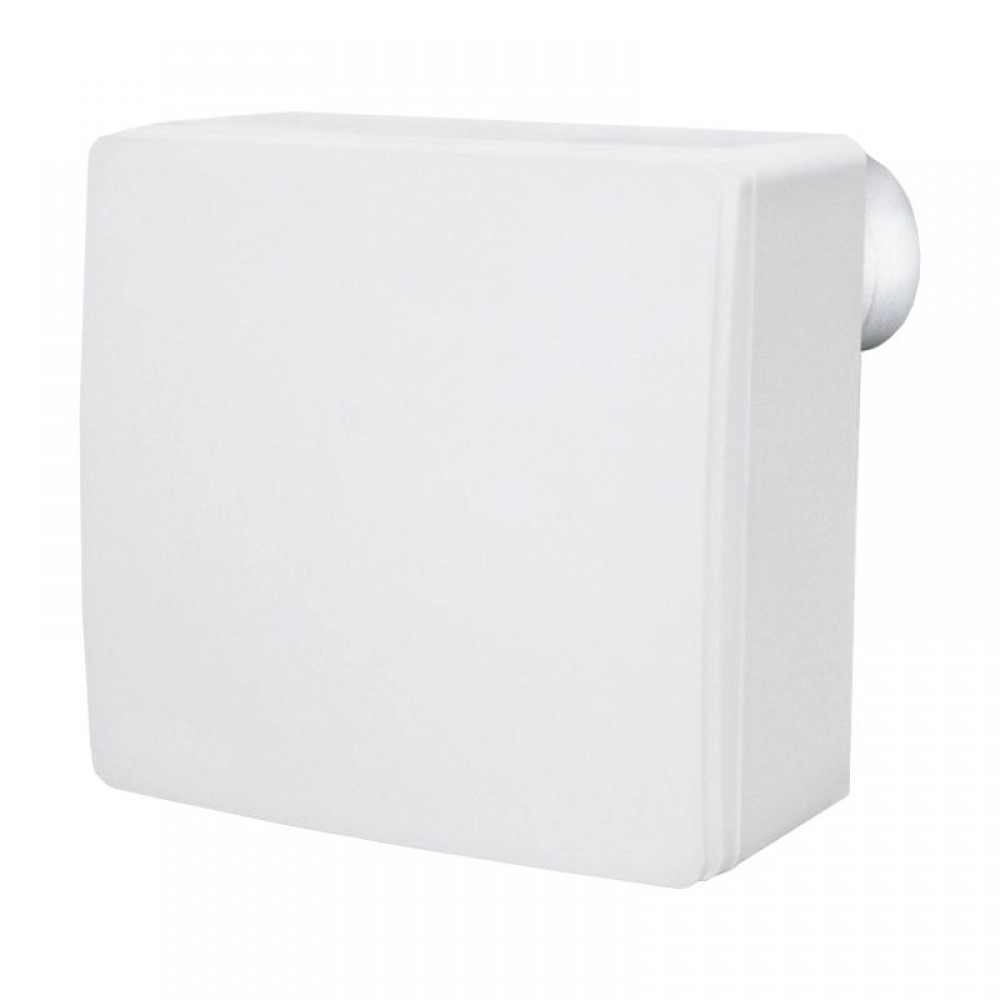 Cairox SVN-1 80 A TH fehér, falon kívüli centrifugális ventilátor sík frontlappal, hátul a kifúvócsonk