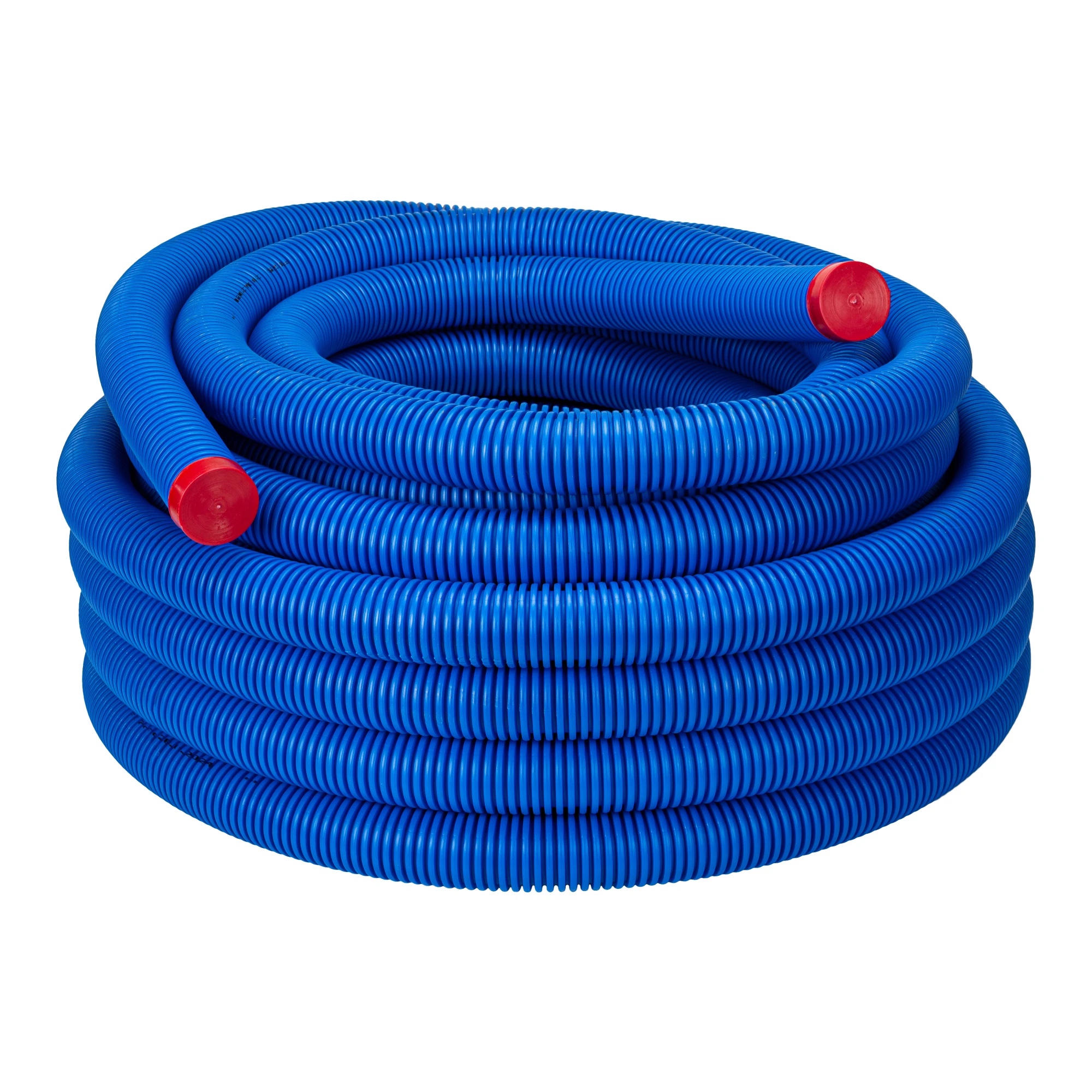 Prodmax Vent-Flex DN 75 kék cső 50 méteres tekercsben, a csővégeken gyári védődugóval