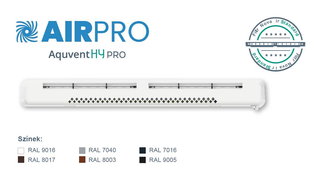 Aquvent HY PRO beépítési metszet és méretek